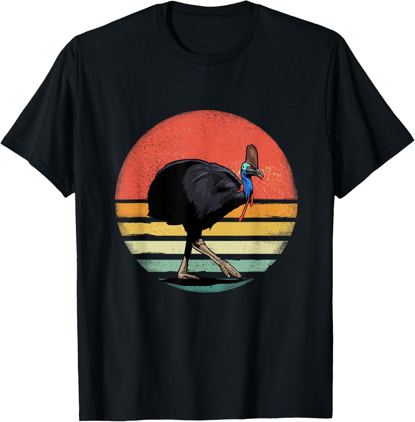 Retro Vintage Cassowary Bird Animal Bird Lover Bird Watcher T-Shirt - T-Shirt | Black