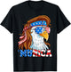 Murica Eagle 4th of July Mullet American Flag USA Patriotic T-Shirt - T-Shirt | Black