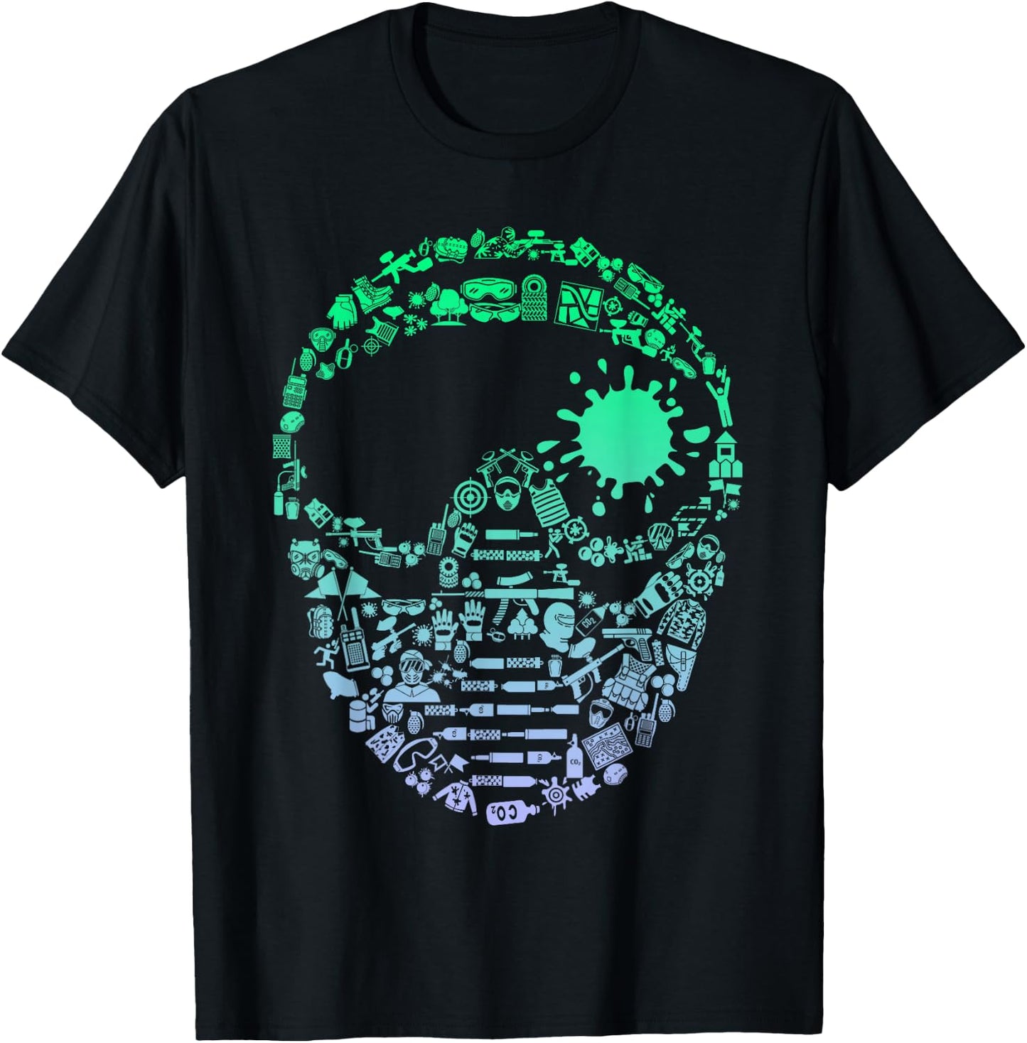 Paintball Shirt Paintball Party Gear Accessories Paintball T-Shirt - T-Shirt | Black