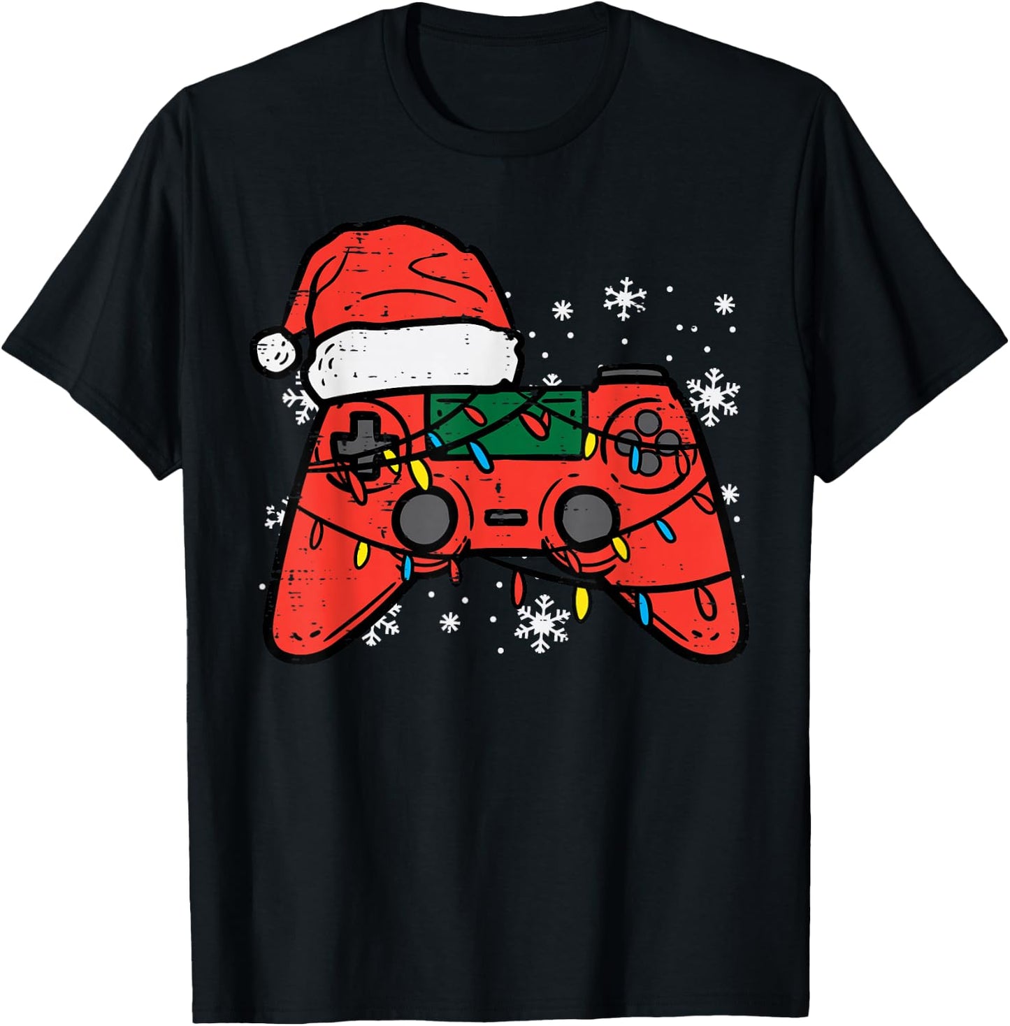Christmas Gamer Controller Xmas Boys Kids Youth Men Teen T-Shirt - T-Shirt | Black