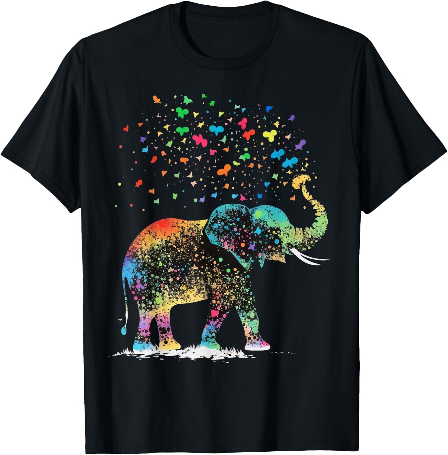 Cute Elephant Lover Animal on Elephant T-Shirt - T-Shirt | Black