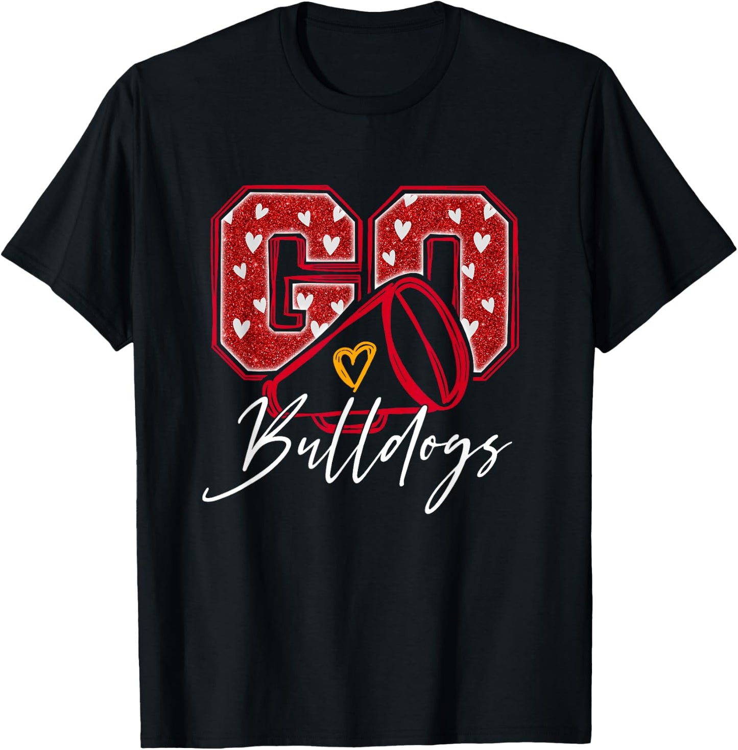 Go Cheer Bulldogs Name Athletic Sports Gift Men Women Boy T-Shirt - T-Shirt | Black