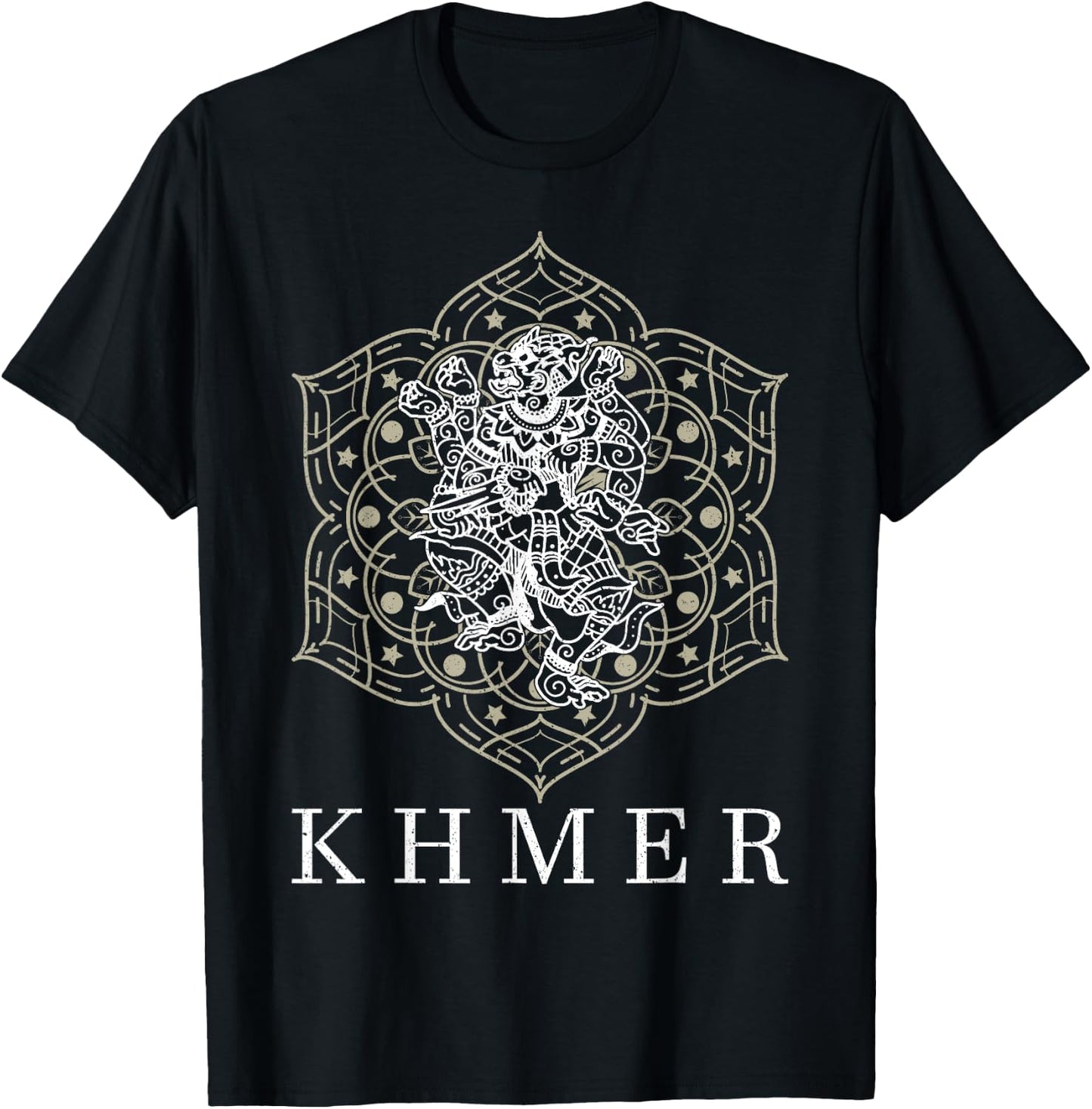 Hanuman Hindu Hinduism Khmer Cambodia Ramayana Mahabharata T-Shirt - T-Shirt | Black