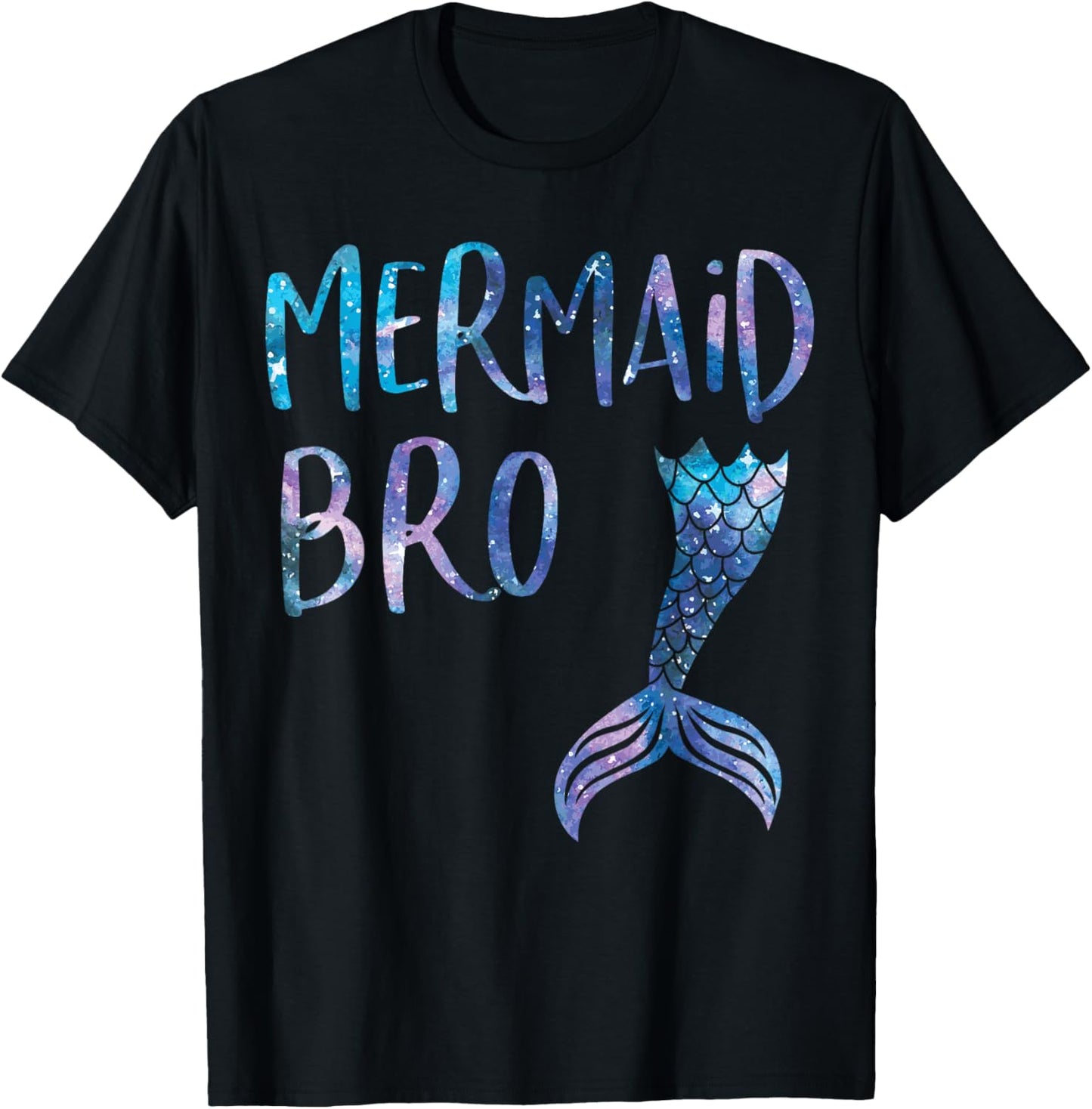 Mermaid Brother Tail Matching Mermaid Squad Birthday Party T-Shirt - T-Shirt | Black