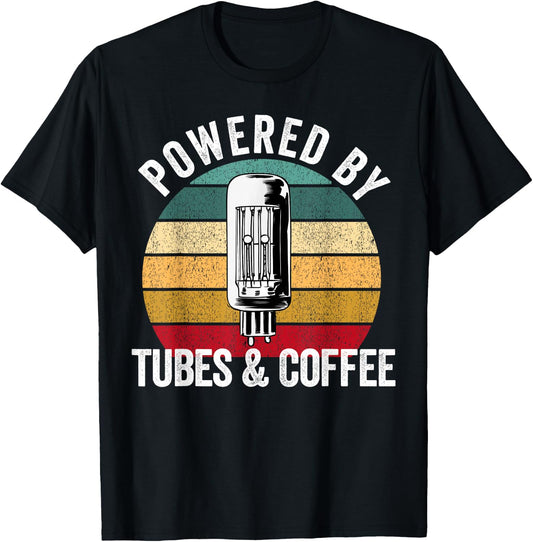 Vacuum tube Amp Amplifier Analog Audio Electron Valve Guitar T-Shirt - T-Shirt | Black