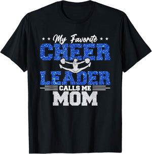My Favorite Cheerleader Calls Me Mom Cheer Mom T-Shirt - T-Shirt | Black