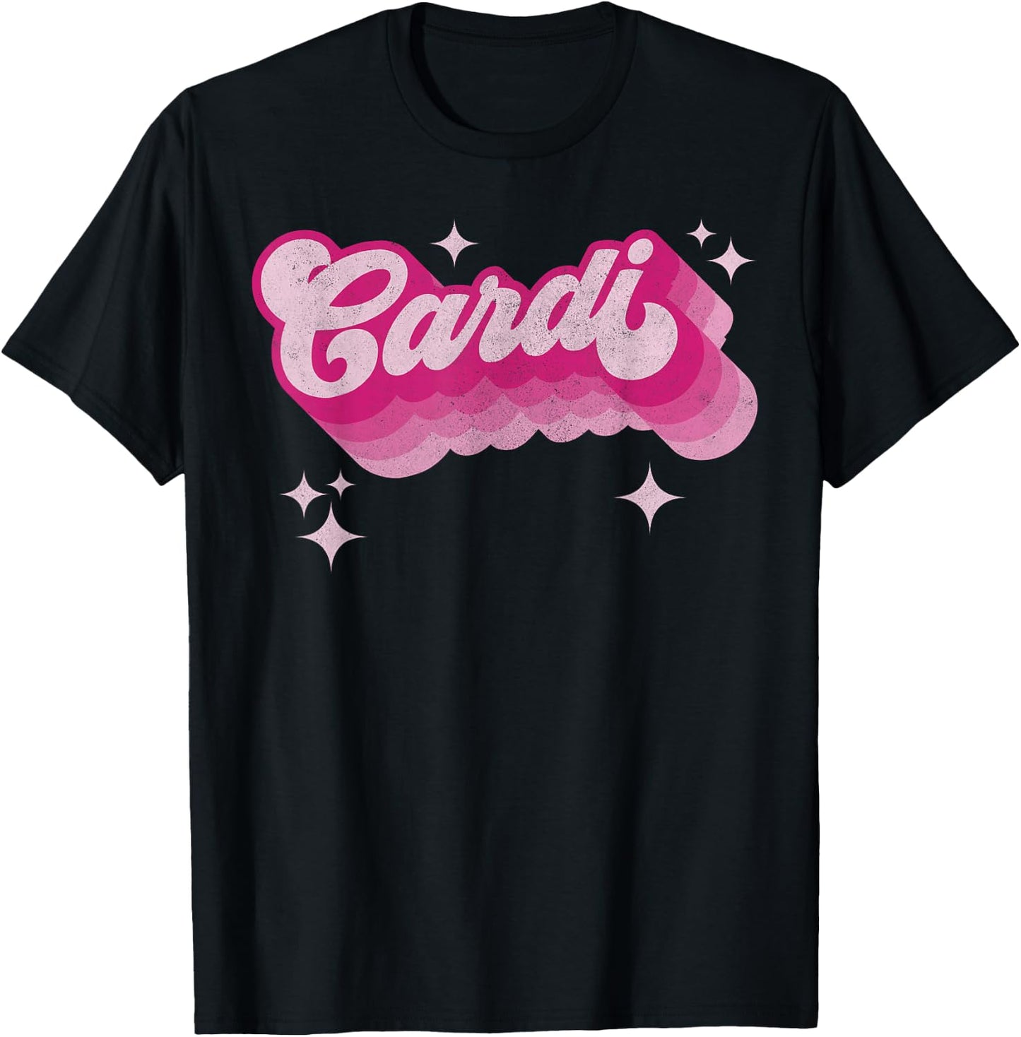 Cardi First Name Vintage Style Personalized Female 70s Retro T-Shirt - T-Shirt | Black
