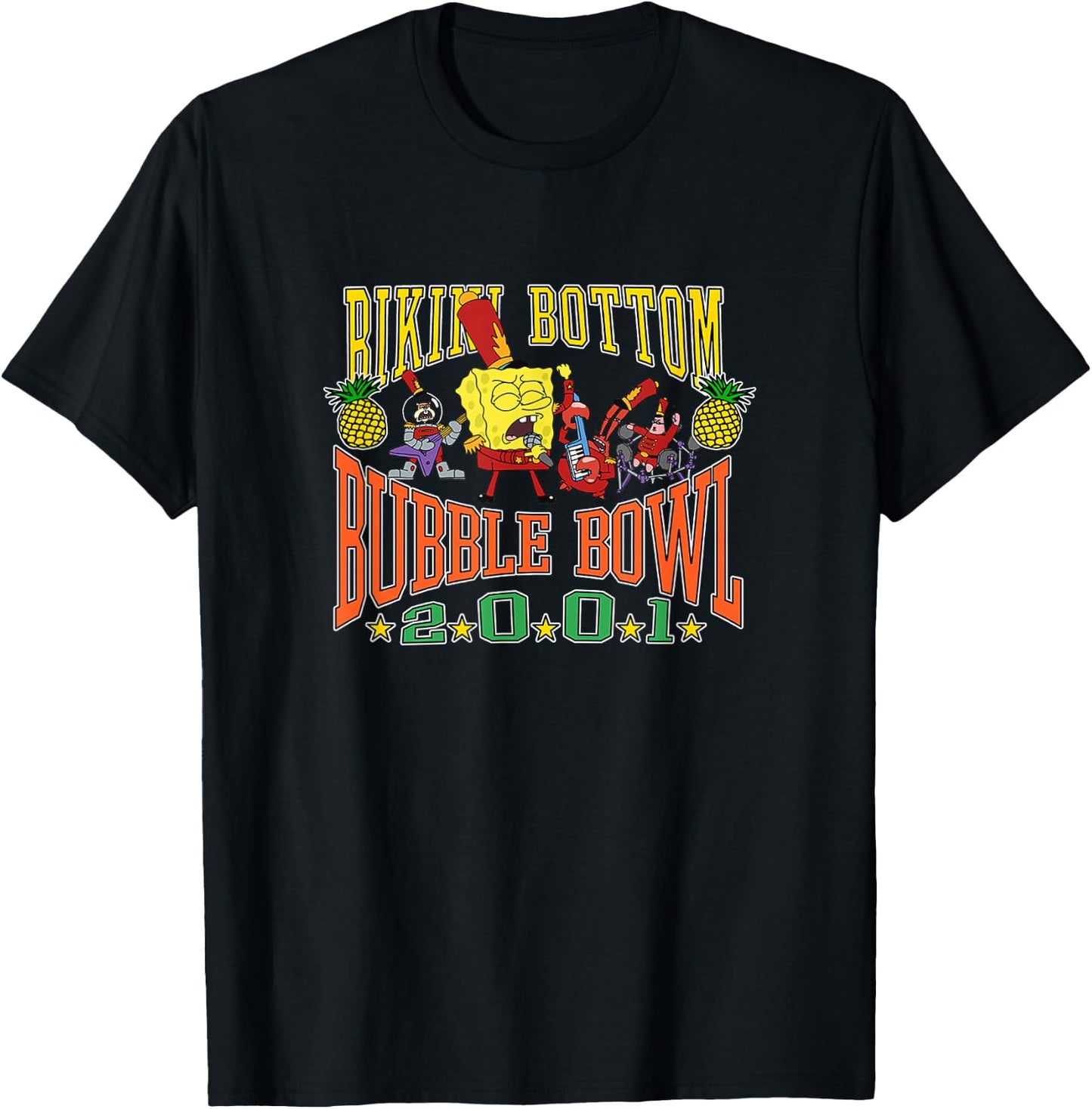 SpongeBob SquarePants Bikini Bottom Bubble Bowl 2001 V2 T-Shirt - T-Shirt | Black