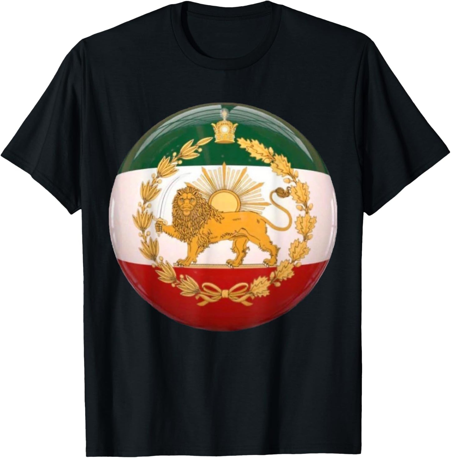 Iran Flag Lion & Sun Shiro Khorshid Iranian Flag Patriotic T-Shirt - T-Shirt | Black