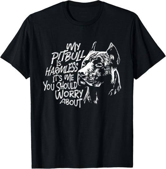 My Pitbull Is Harmless - Pet Breeder Canine Dog Lover Women T-Shirt - T-Shirt | Black
