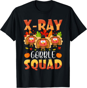 X-ray Tech Gobble Squad Turkey Technician Match Thanksgiving T-Shirt - T-Shirt | Black