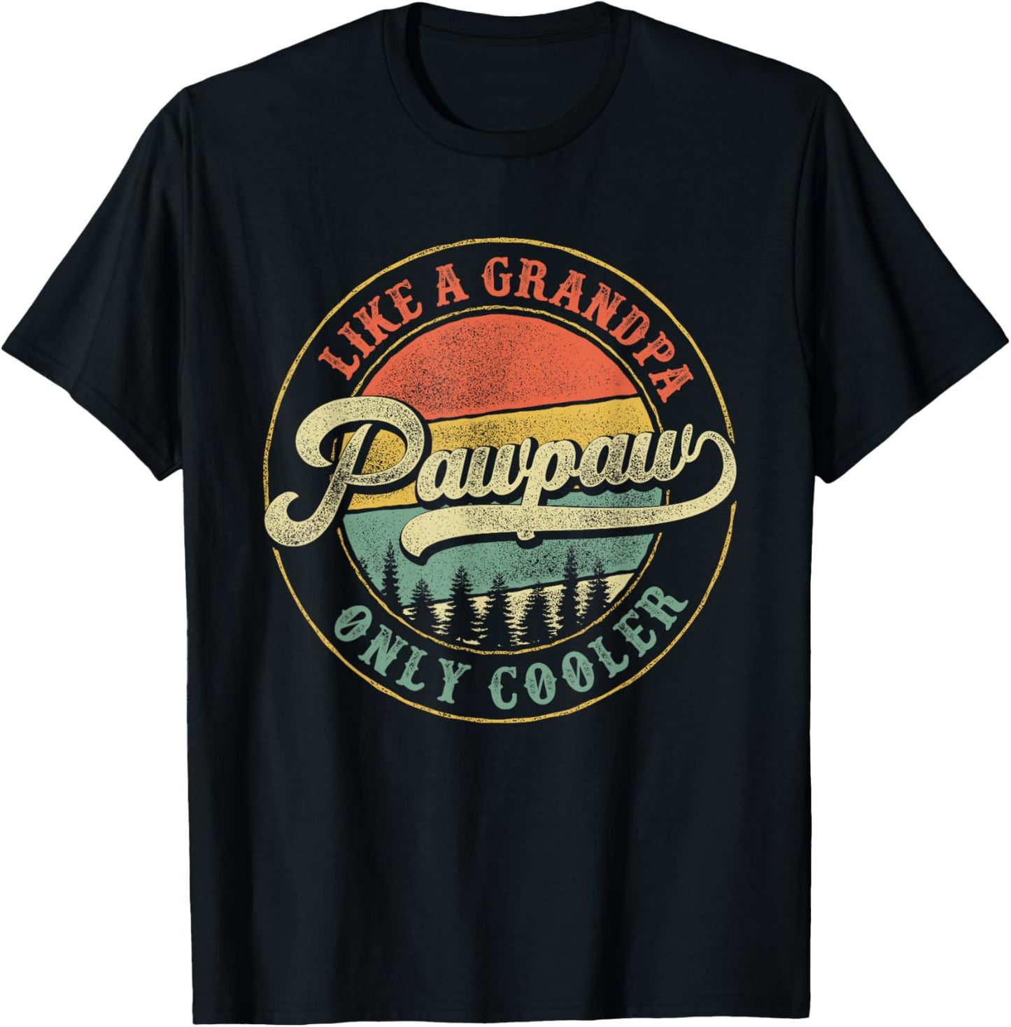Pawpaw Like a Grandpa Only Cooler Retro Papaw Dad Grandpa T-Shirt - T-Shirt | Black