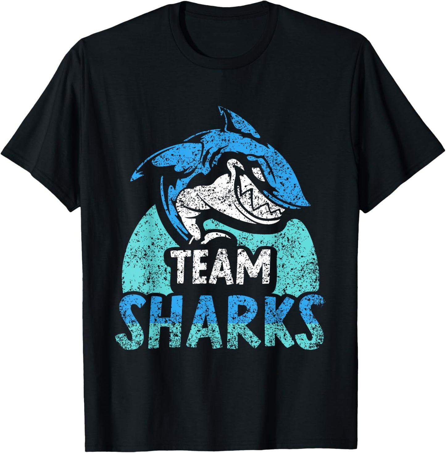 Team Sharks Teeth Shark Lover Animal T-Shirt - T-Shirt | Black