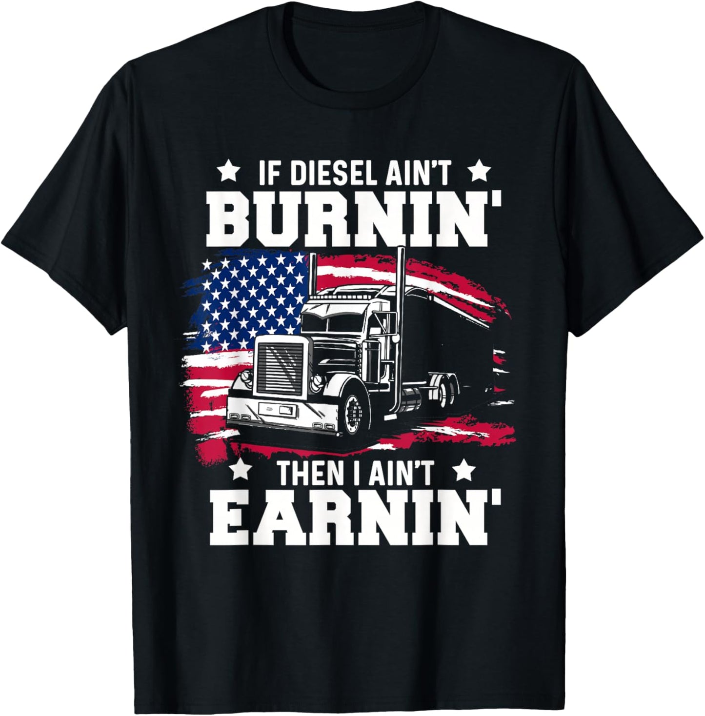Funny Trucker Gifts Men Husband Semi Trailer Truck Driver T-Shirt - T-Shirt | Black