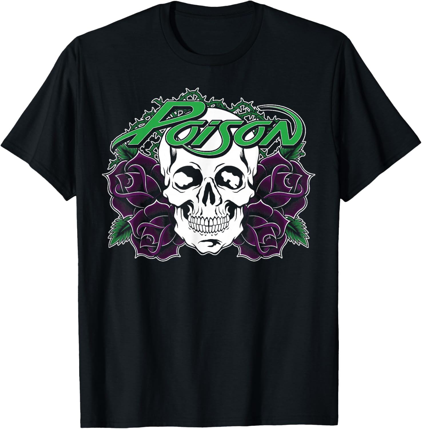 Poison - Purple Rose T-Shirt - T-Shirt | Black