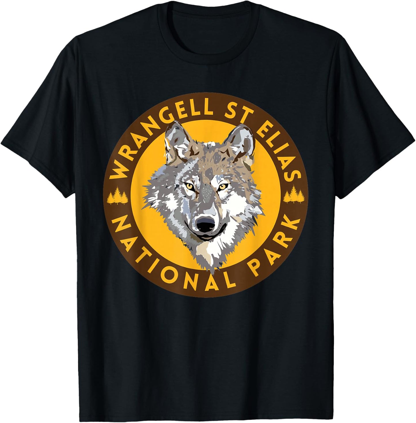 Wrangell St Elias National Park Alaska Wolf Hiking Outdoors T-Shirt - T-Shirt | Black