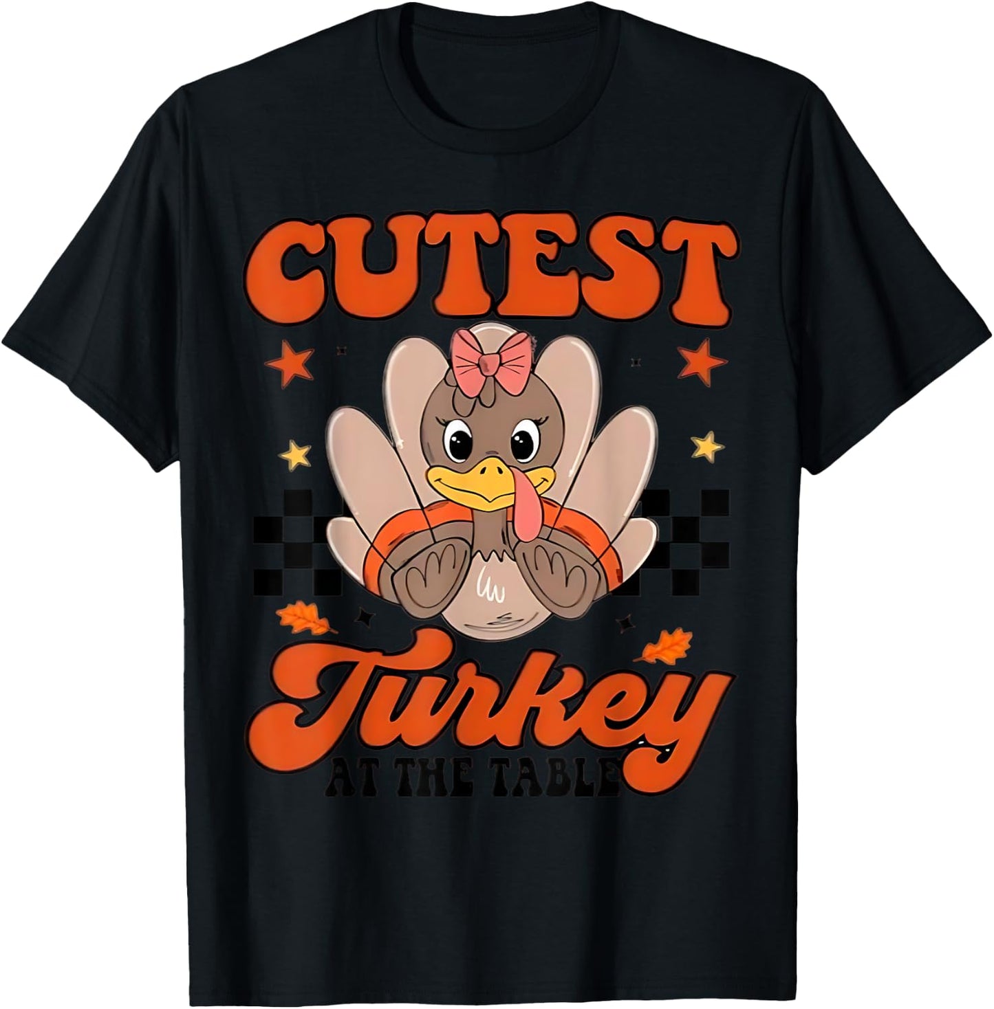 Thanksgiving Toddler Cutest Turkey At The Table Dinner T-Shirt - T-Shirt | Black