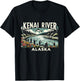 Kenai River Alaska AK Salmon Fishing Nature Lovers Retro T-Shirt - T-Shirt | Black