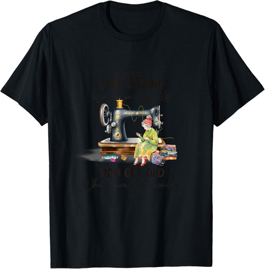 Quilting Yarn Graphic Design Seamstress Sewing Themed T-Shirt - T-Shirt | Black
