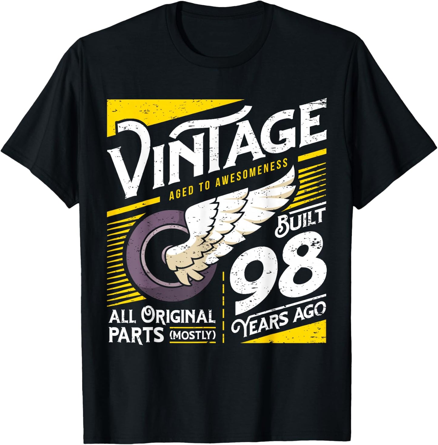 98 Years Vintage 98th Birthday T-Shirt - T-Shirt | Black