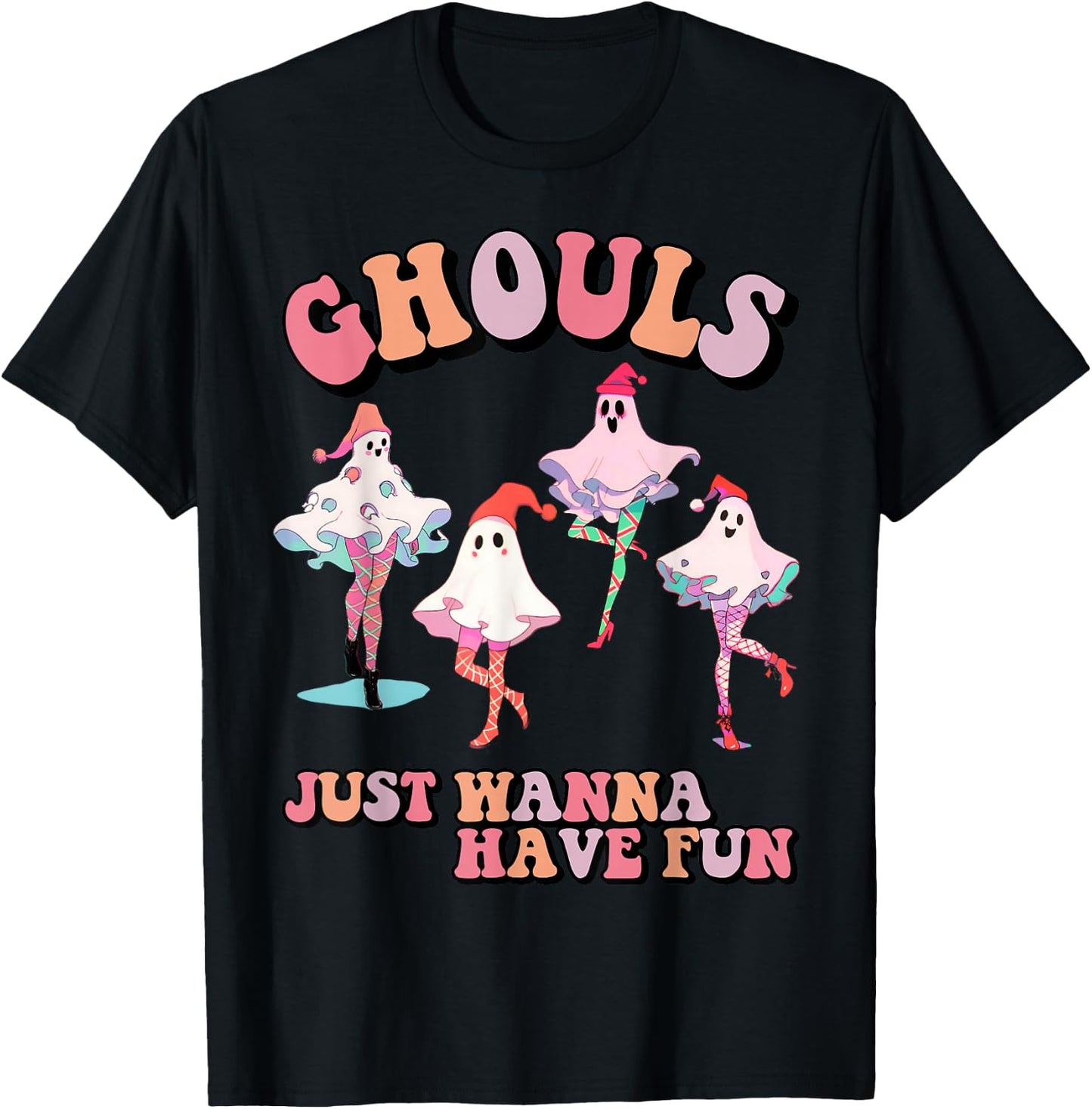 Ghouls just wanna have fun Retro Halloween Christmas girls T-Shirt - T-Shirt | Black