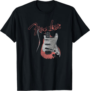 Fender Vintage Guitar Retro Glow T-Shirt - T-Shirt | Black