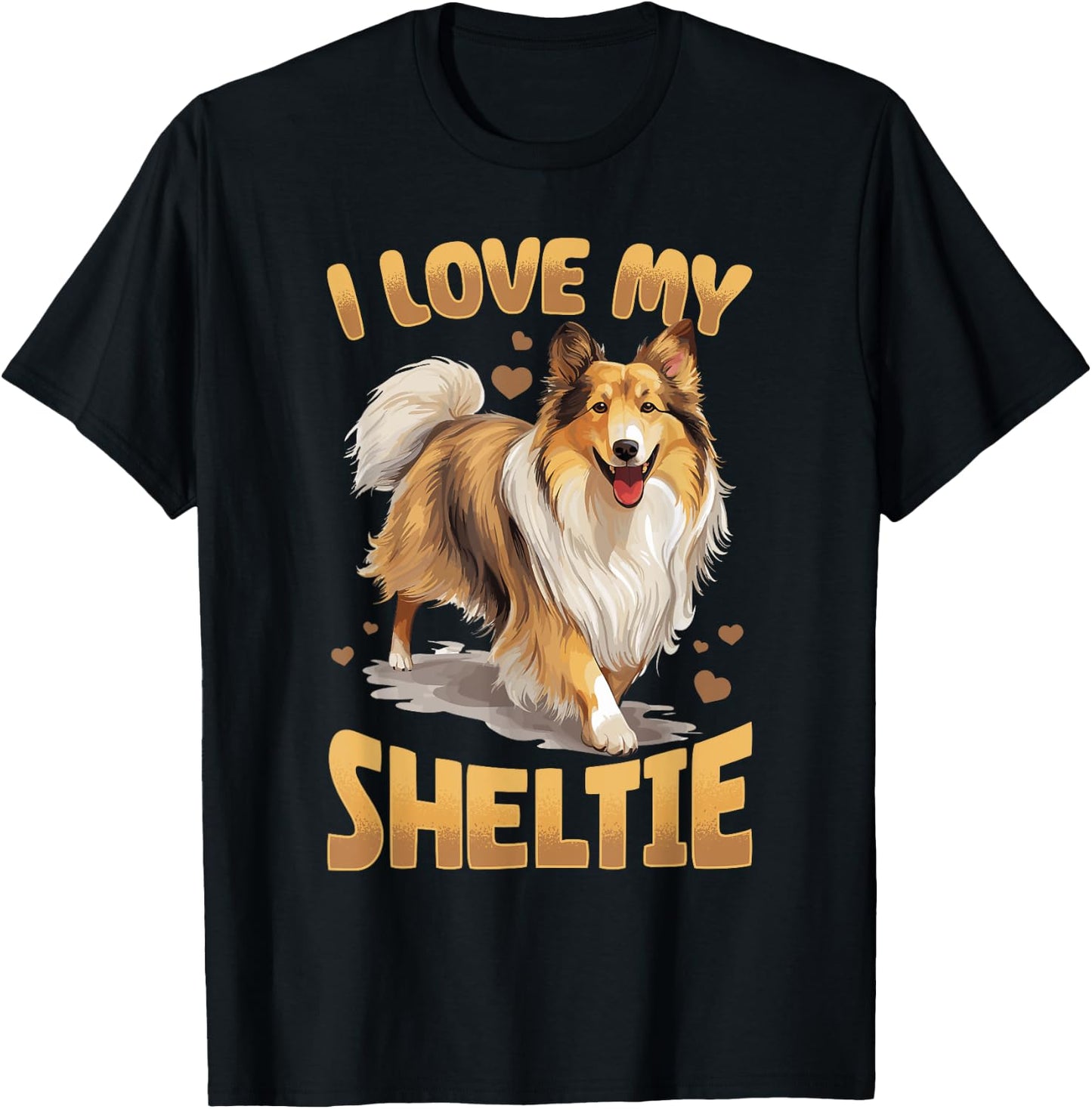 Shetland Sheepdog Dog Sheltie - I love my Sheltie Women Kids T-Shirt - T-Shirt | Black