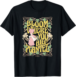 Holly Hobbie Bloom Where You Are Planted Floral Retro T-Shirt - T-Shirt | Black