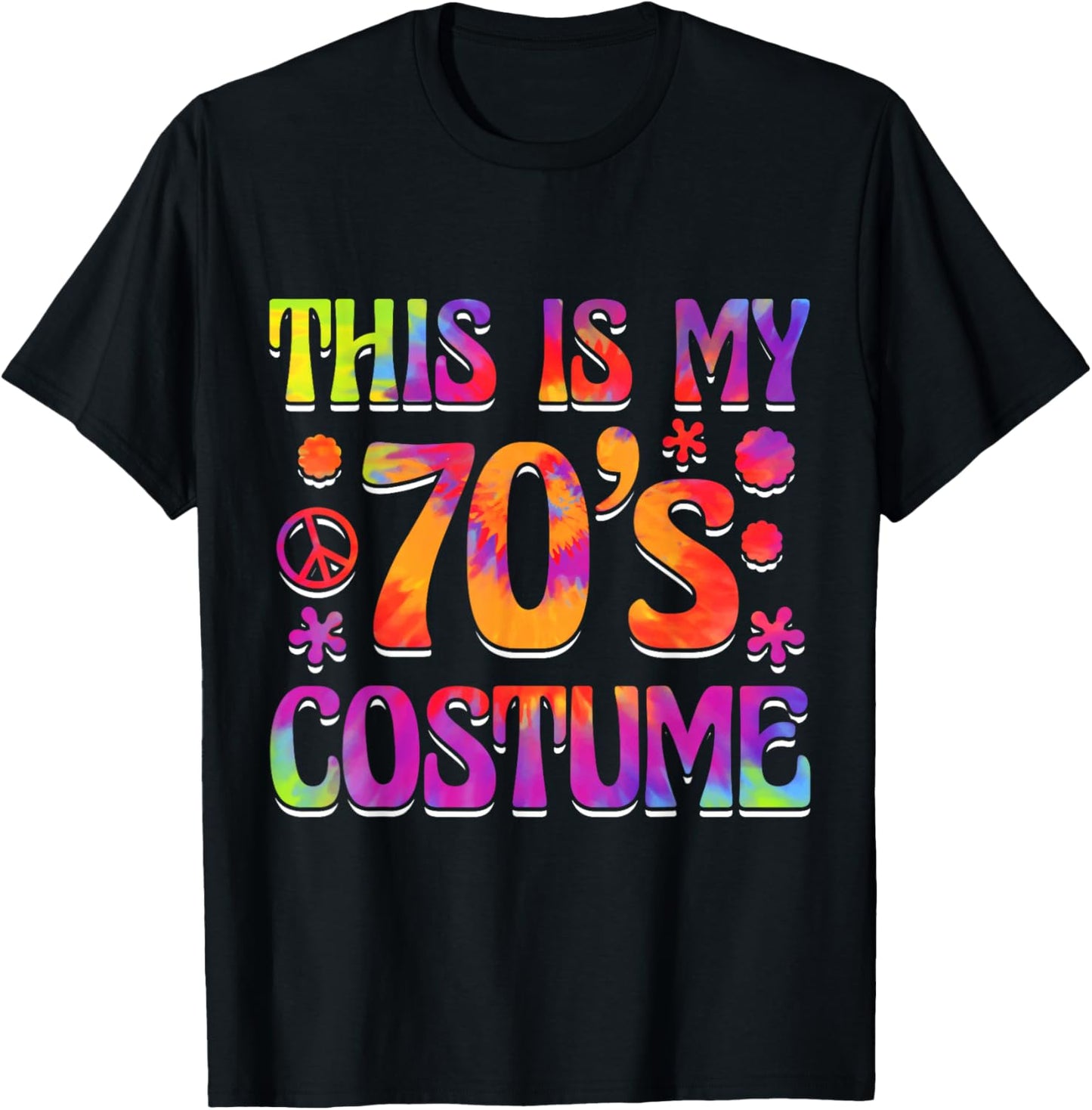 This Is My 70's Costume Seventies Theme Party Hippie Vibes T-Shirt - T-Shirt | Black