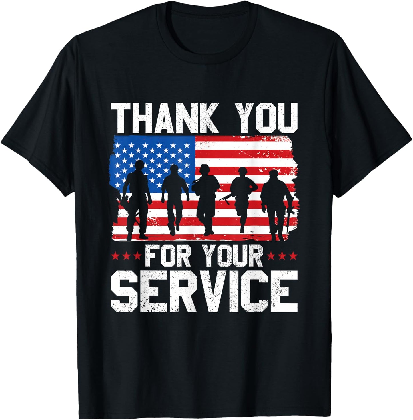 Veterans Day Thank You Memorial Day Us Patriotic Design T-Shirt - T-Shirt | Black