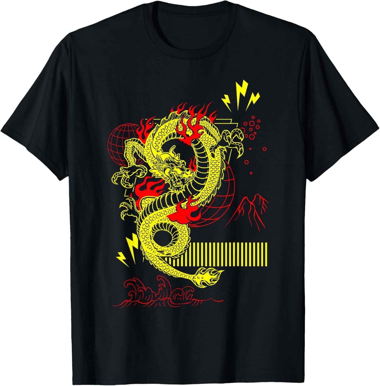 Yellow Dragon Streetwear T-Shirt - T-Shirt | Black
