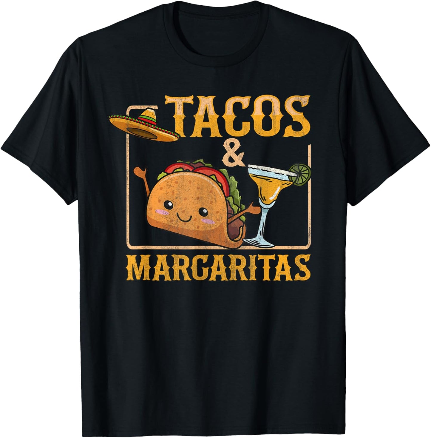 Tacos & Margaritas Design for a Taco Lover T-Shirt - T-Shirt | Black