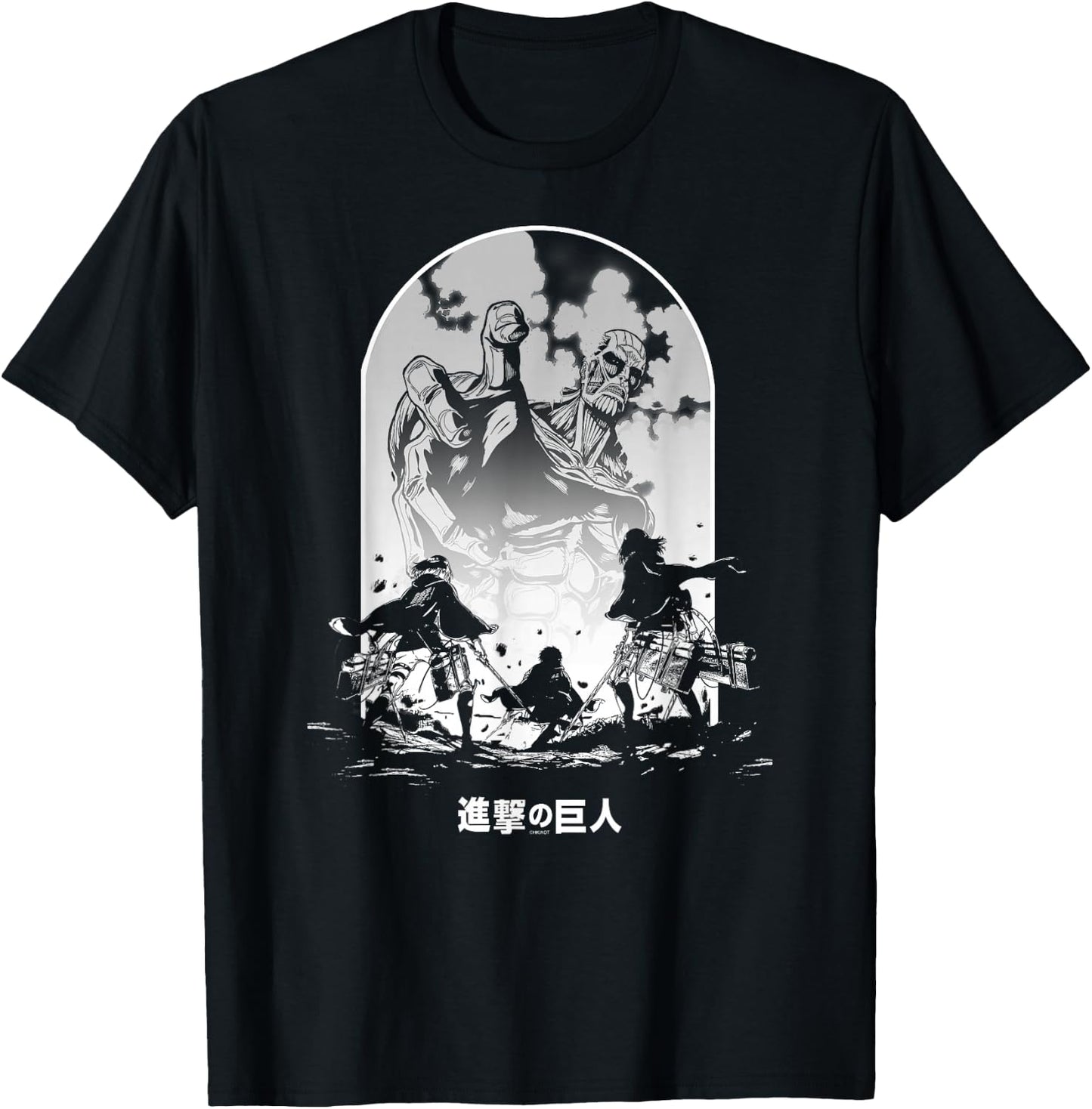 Attack on Titan Season 2 Colossal Titan Face Off Anime T-Shirt - T-Shirt | Black