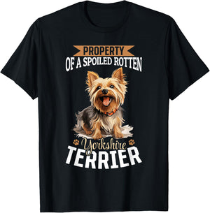 Dog Yorkie - Property of a spoiled rotten Yorkshire Terrier T-Shirt - T-Shirt | Black