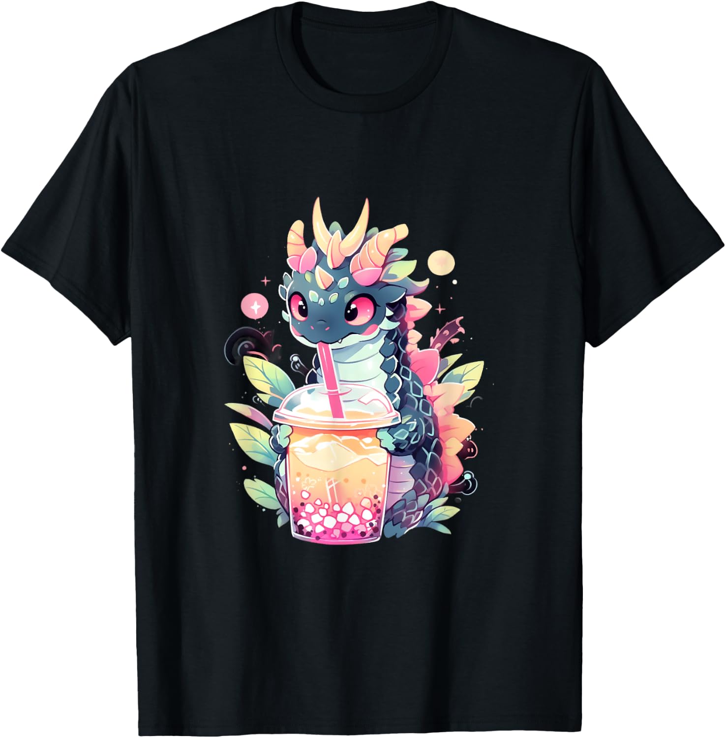 Dragon Boba Tea Bubble Tea Anime Kawaii T-Shirt - T-Shirt | Black