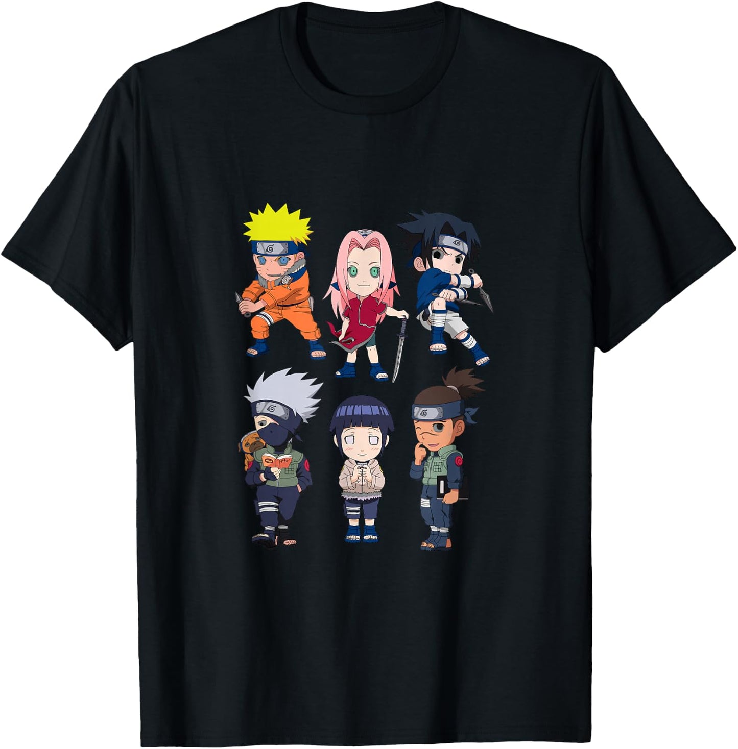 Naruto Chibi Heroes T-Shirt - T-Shirt | Black