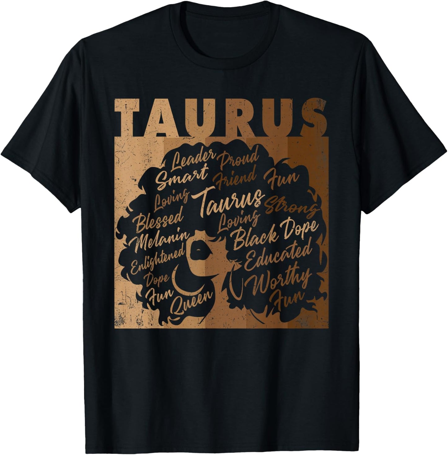 Taurus Girl African American Women Melanin Birthday T-Shirt - T-Shirt | Black