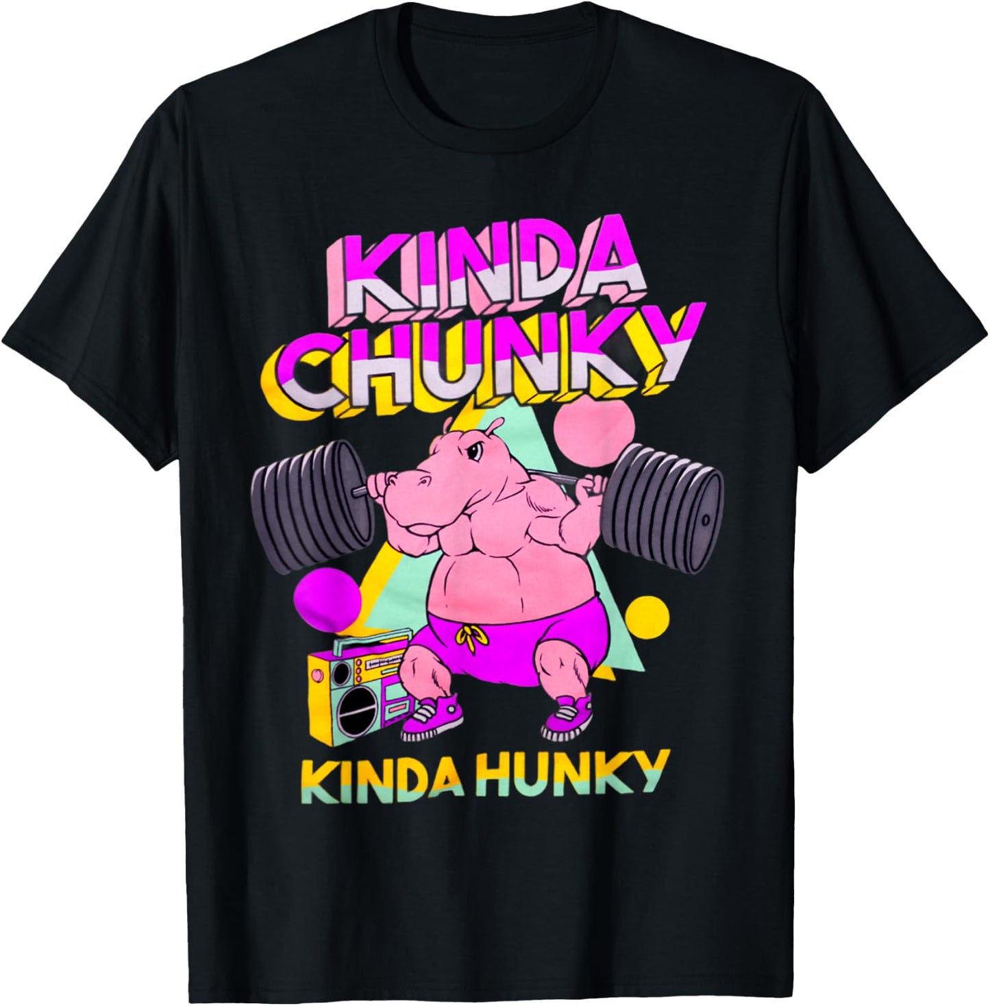 Kinda Chunky Kinda Hunky, Bodybuilding Gym T-Shirt - T-Shirt | Black