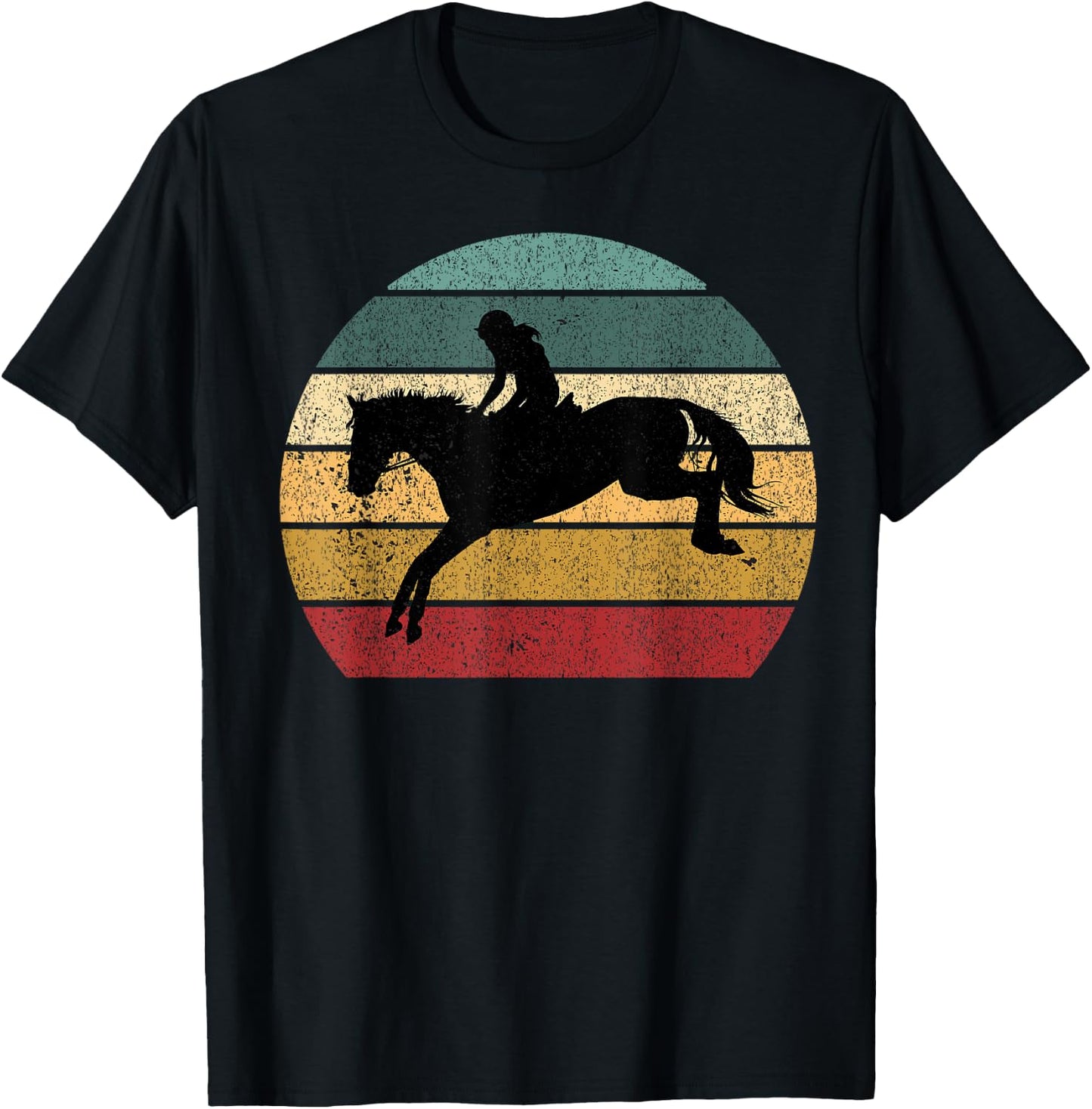 Girl Horse Riding Cowgirl Vintage Texas Ranch Equestrian T-Shirt - T-Shirt | Black