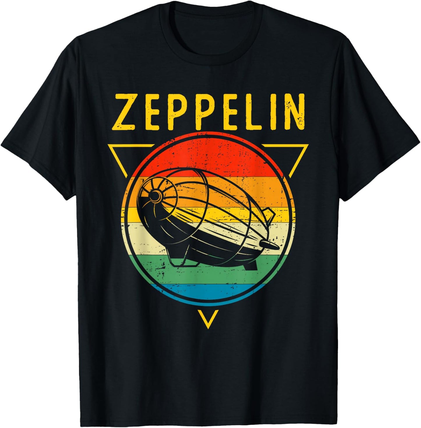 Retro Vintage Zeppelin 70s 80s Dirigible Airship T-Shirt - T-Shirt | Black