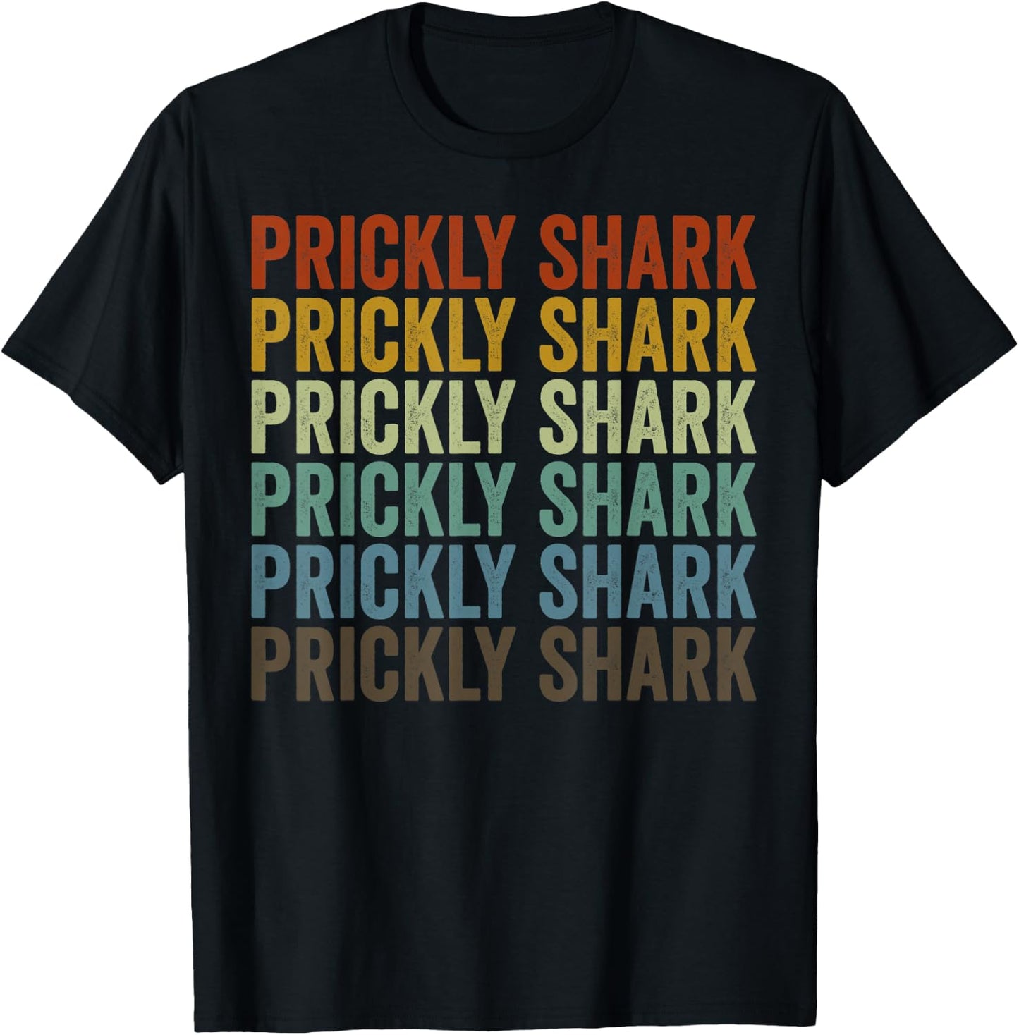 Prickly Shark Fish Retro T-Shirt - T-Shirt | Black