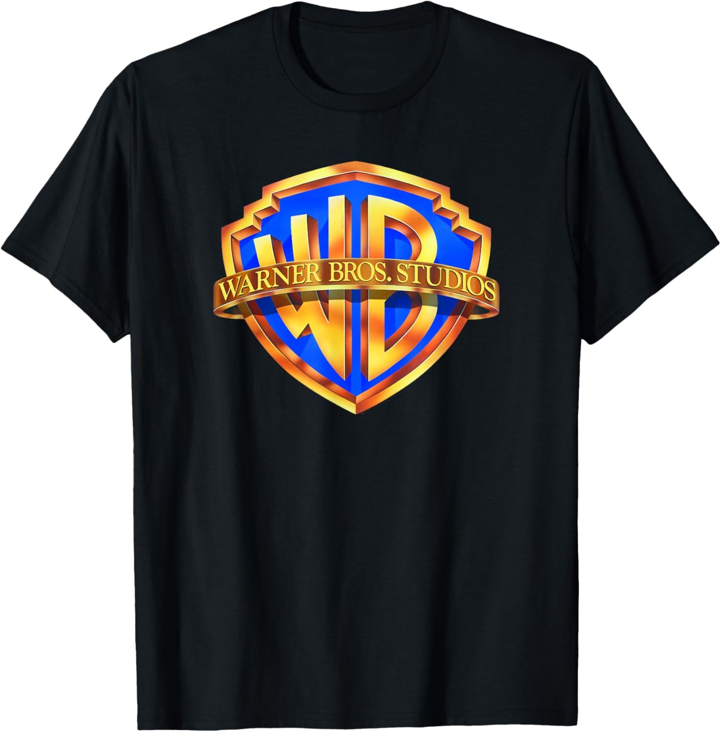 WB100 Warner Bros. Modern Classic Movie Studio Logo T-Shirt - T-Shirt | Black