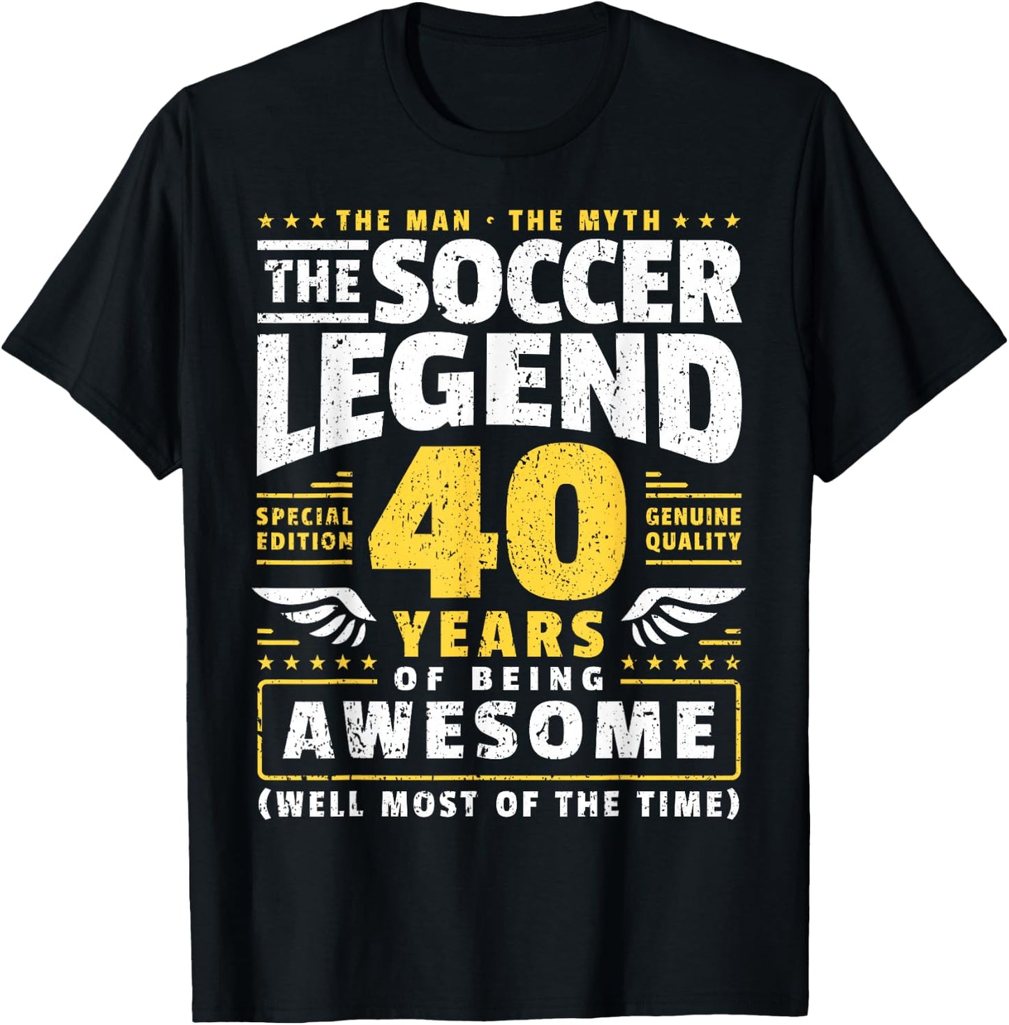 40th Birthday Soccer Player 40 Years T-Shirt - T-Shirt | Black