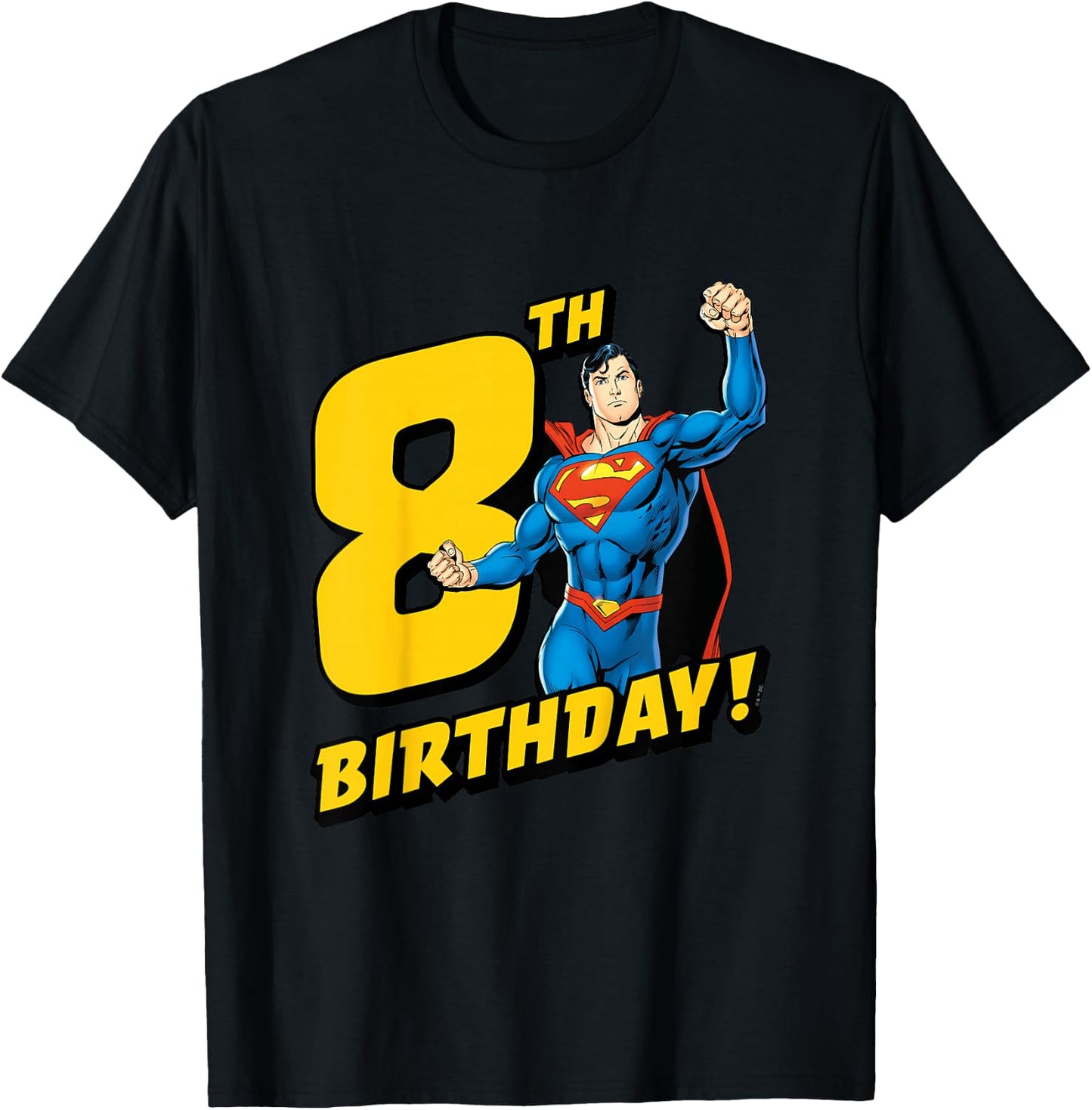 Kids Superman 8th Birthday T-Shirt - T-Shirt | Black