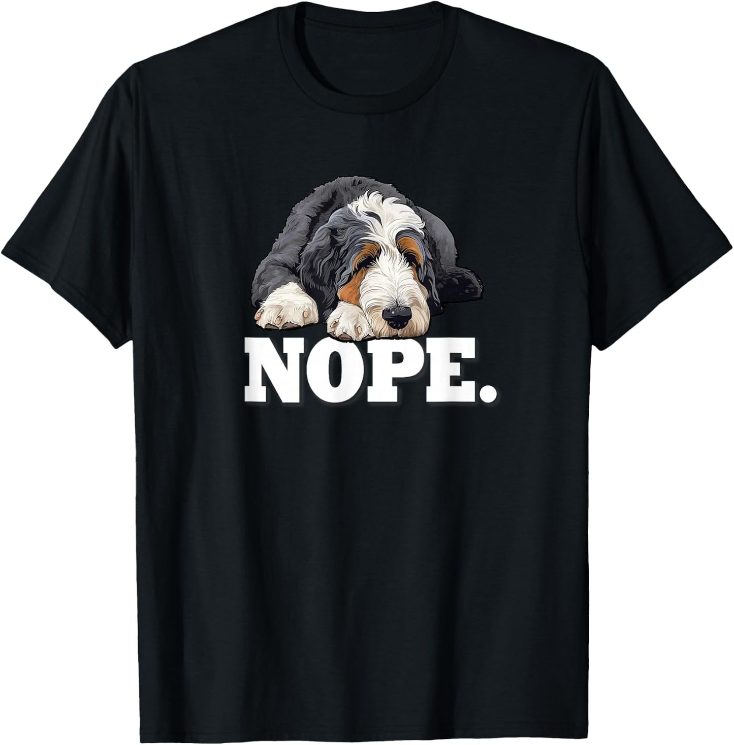 & Cute Pet Sleep Nap NOPE Bernedoodle Dog Lover T-Shirt - T-Shirt | Black