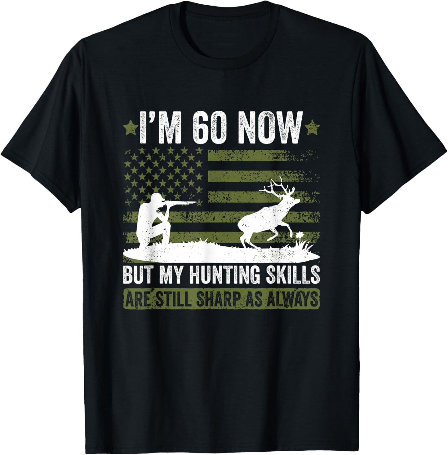 Hunter birthday 60 years old hunter 60th birthday hunting T-Shirt - T-Shirt | Black