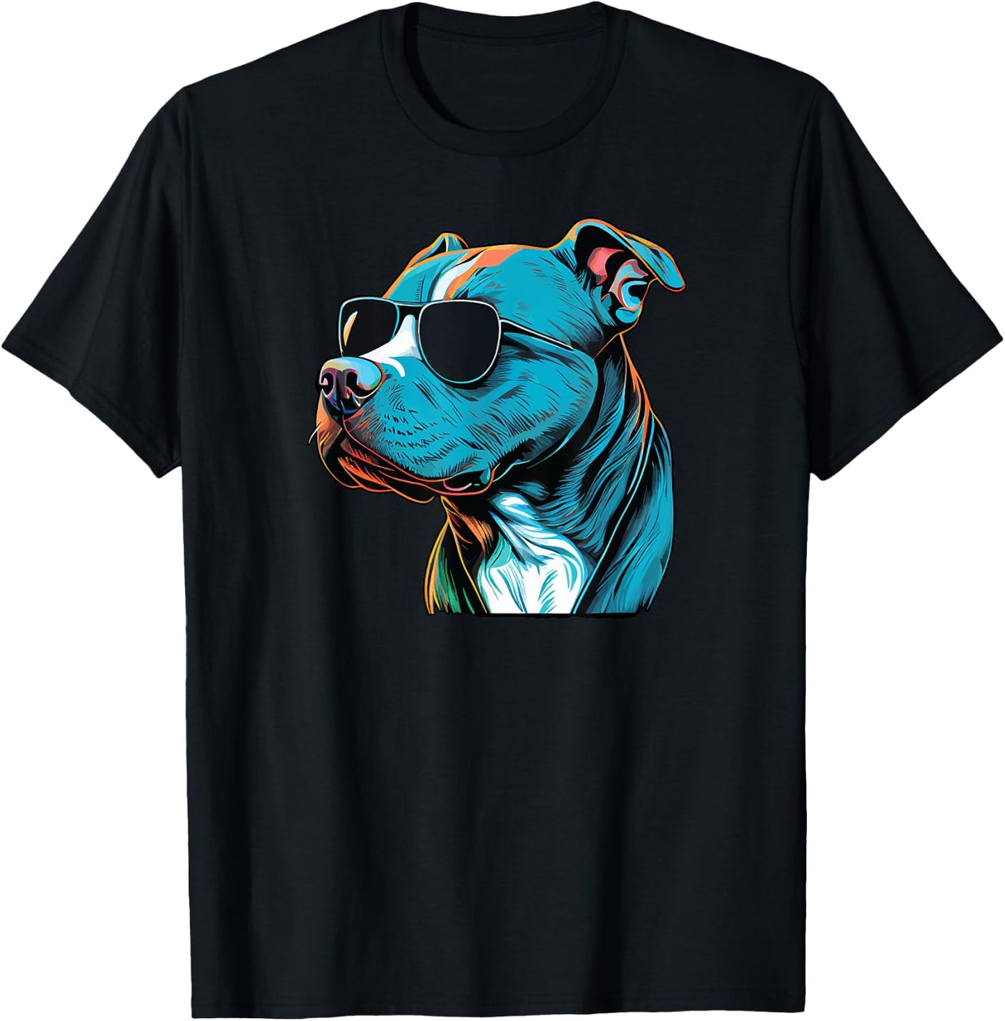 Dad Mom Cool Dog Sunglasses - Pitbull Men Women T-Shirt - T-Shirt | Black