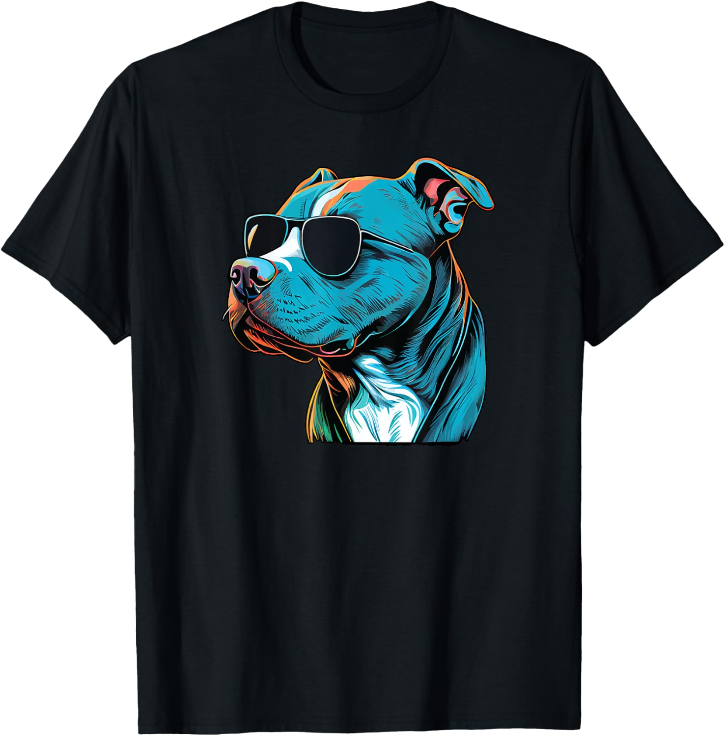 Dad Mom Cool Dog Sunglasses - Pitbull Men Women T-Shirt - T-Shirt | Black
