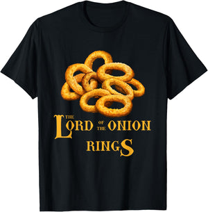 Lord Of Onion Rings Funny Foodie Movie T-Shirt - T-Shirt | Black