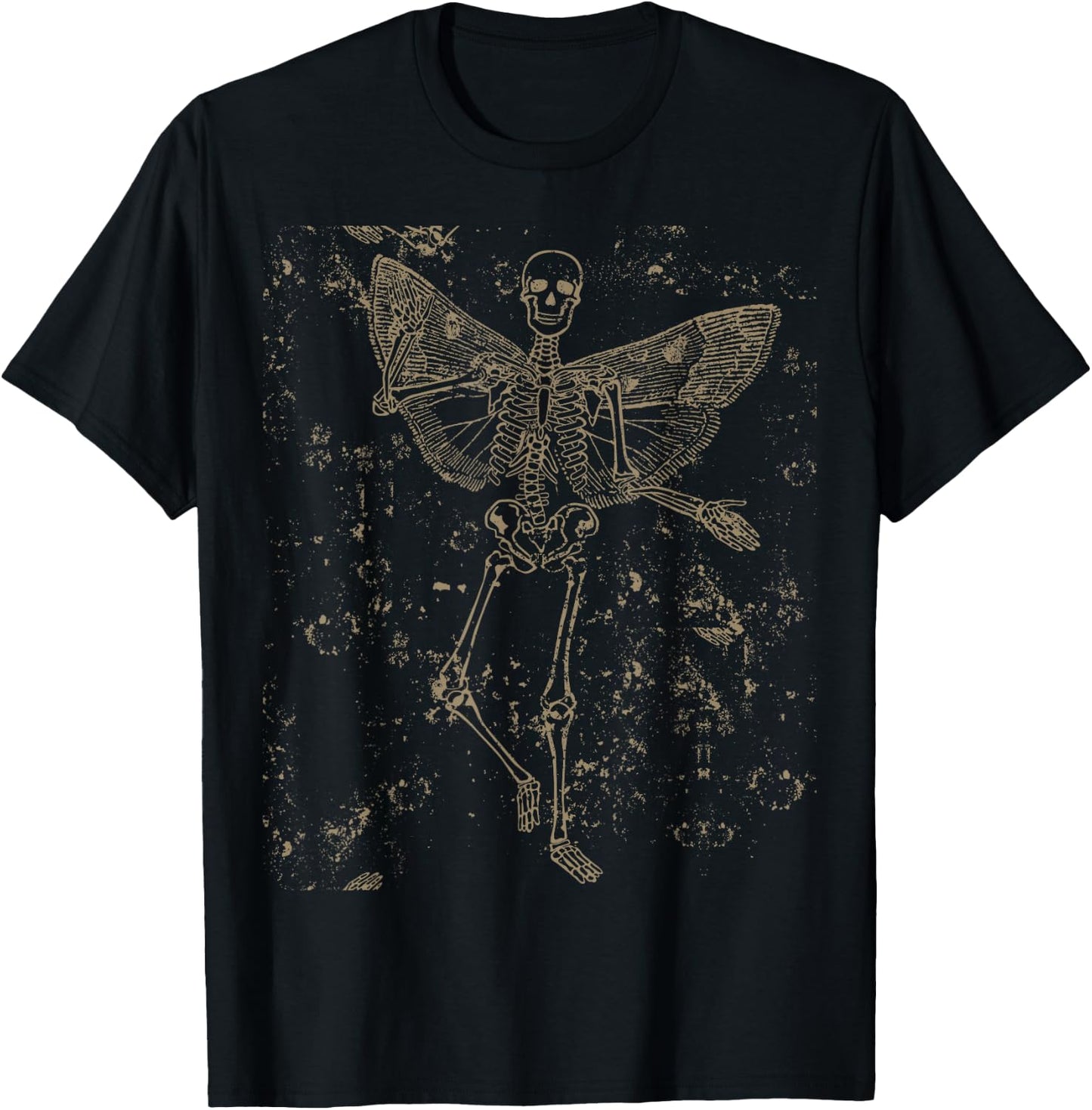 Fairy Grunge Goth Butterfly Skeleton Fairycore T-Shirt - T-Shirt | Black
